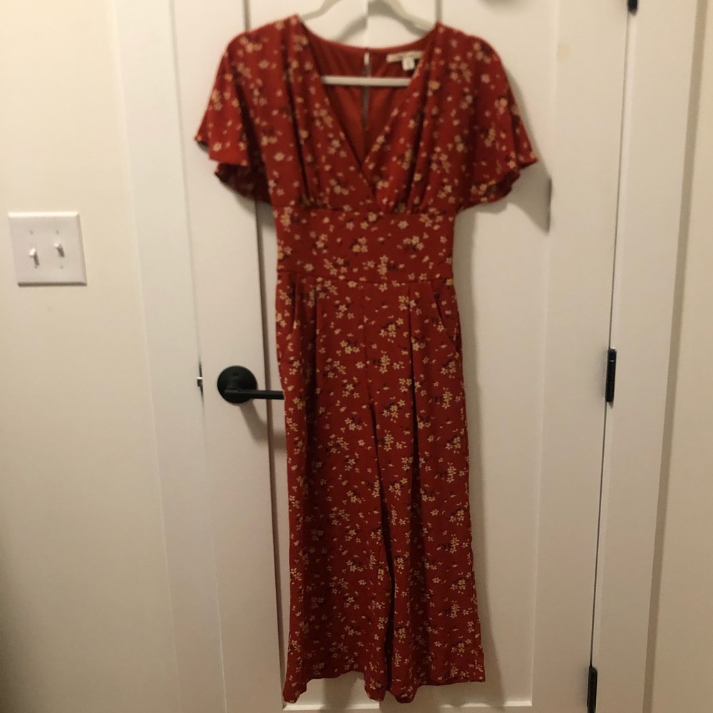 Francesca’s Burnt Orange Floral Romper